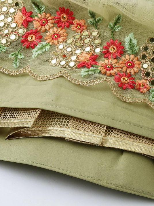 Art Silk Semi-Stitched Lehenga