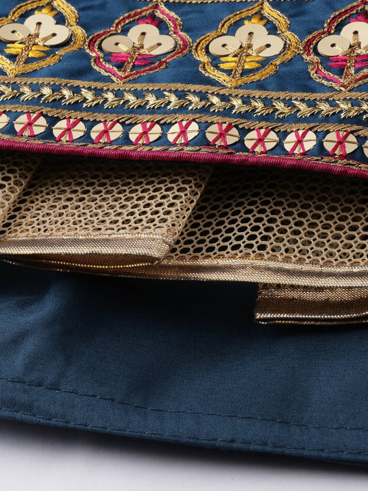 Satin Silk A-line Semi-Stitched Lehenga