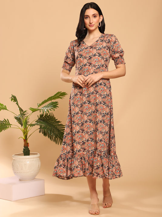Vaani Creation Women's Floral Printed Dress