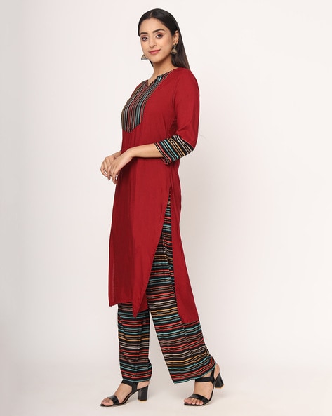 Striped Straight Kurta Set