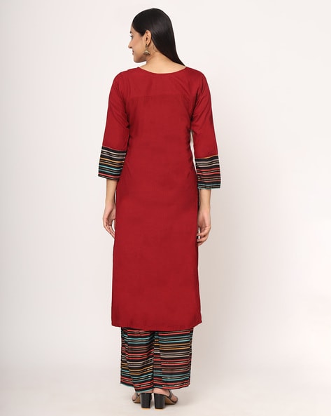 Striped Straight Kurta Set