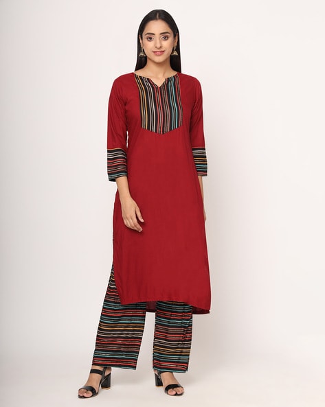 Striped Straight Kurta Set