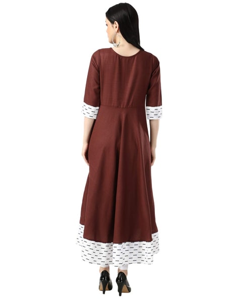 Anarkali Kurta with Button Detail