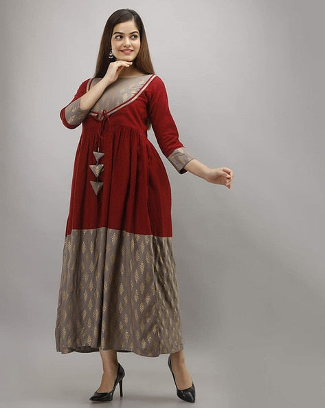 Colourblock Anarkali Kurta