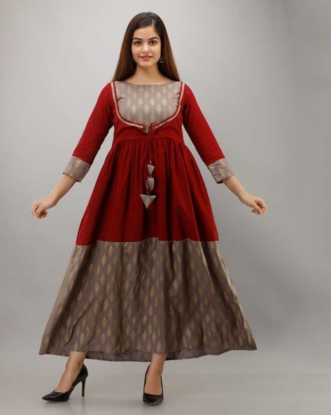 Colourblock Anarkali Kurta