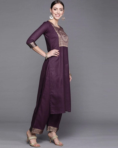 Embellished Straight Kurta Set