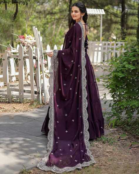Women Round-Neck Anarkali Kurta Set