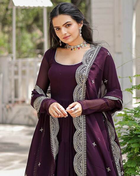 Women Round-Neck Anarkali Kurta Set