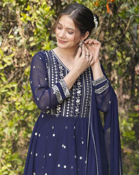 Women Embroidered Anarkali Kurta Set