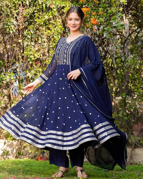 Women Embroidered Anarkali Kurta Set