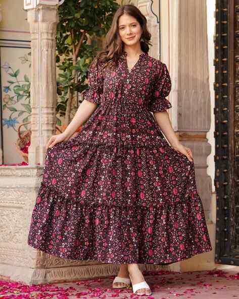 Women Floral Print Fit & Flared Dress