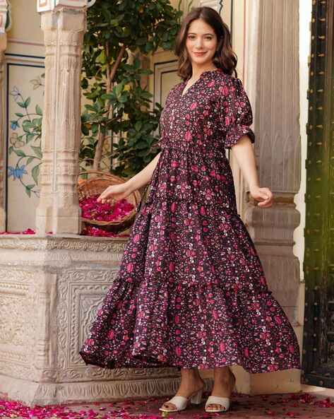 Women Floral Print Fit & Flared Dress