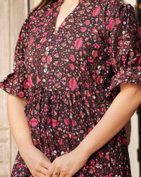 Women Floral Print Fit & Flared Dress