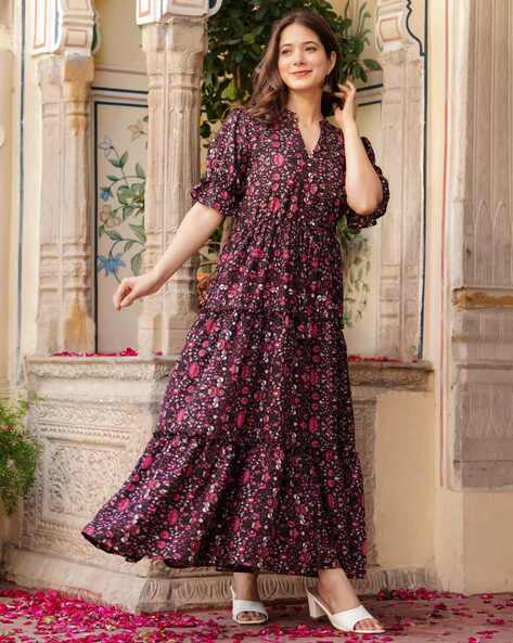 Women Floral Print Fit & Flared Dress