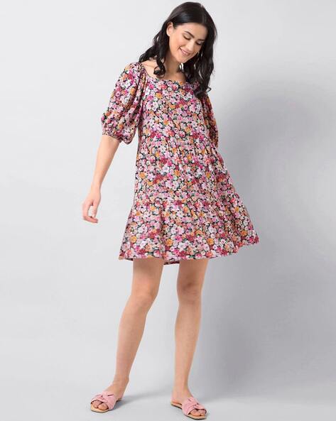 Women Floral Print Fit & Flare Dress