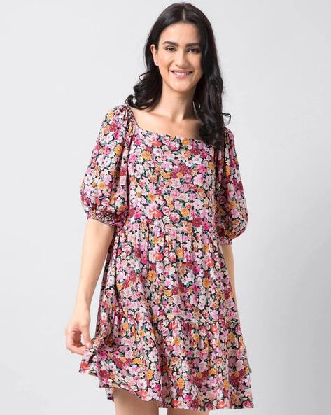 Women Floral Print Fit & Flare Dress