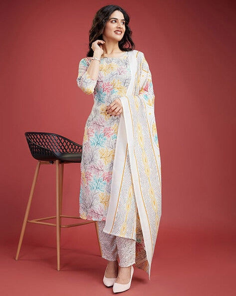 Women Floral Print Straight Kurta Set