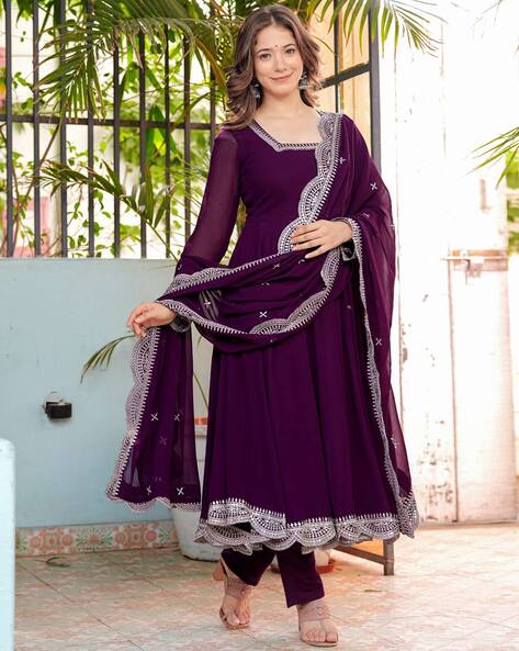 Women Embroidered Anarkali Kurta Set