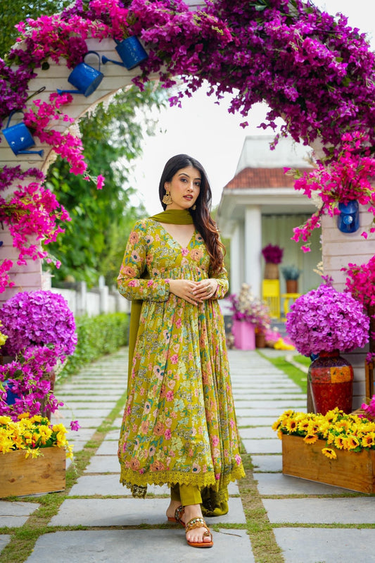 Printed Suit Set With Dupatta