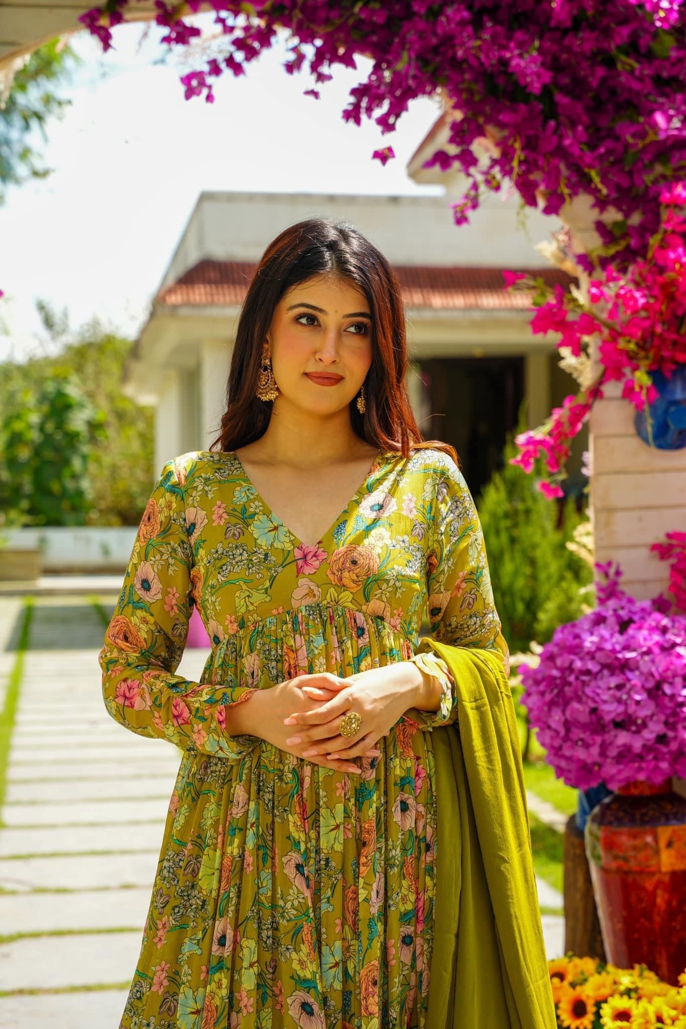 Printed Suit Set With Dupatta