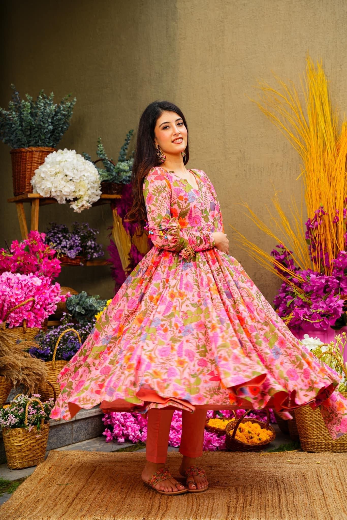 Floral Georgette Suit Set With Dupatta