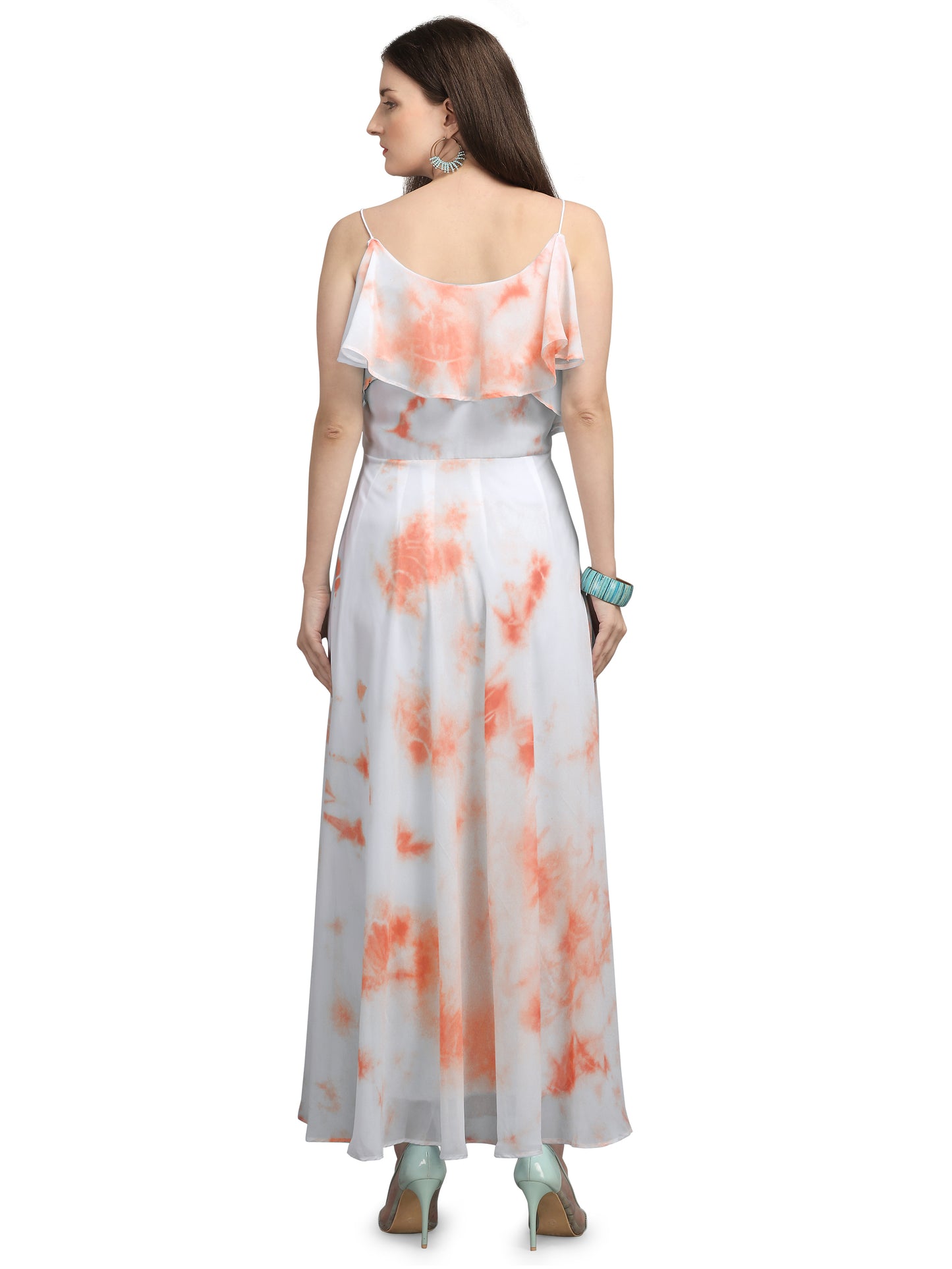 Vaani Creation Women's Maxi Tie and Dye Pleated Dress