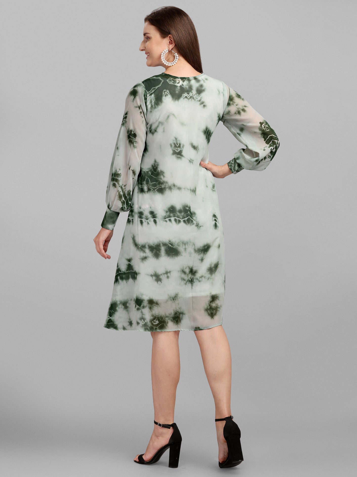 Vaani Creation Tie & Die Printed Relax Fit Dress For Women