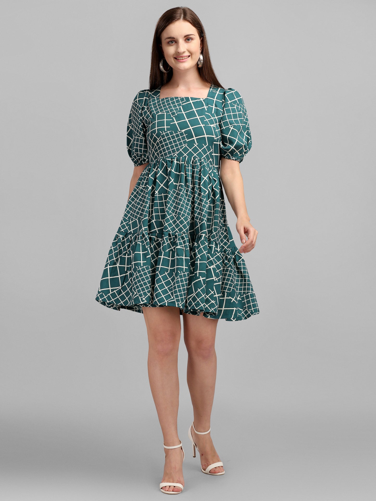 Vaani Creation Women's Geometric Printed Dress
