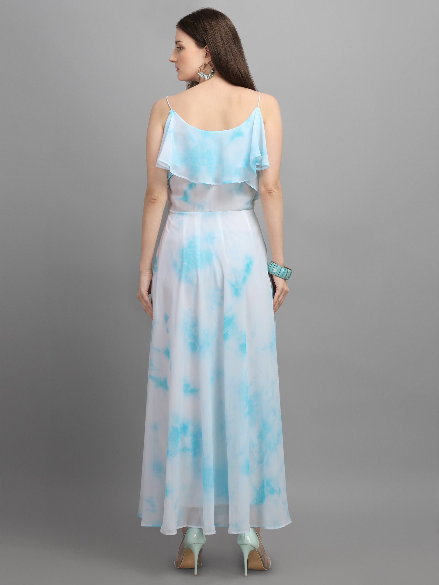 Vaani Creation Women's Maxi Tie and Dye Pleated Dress