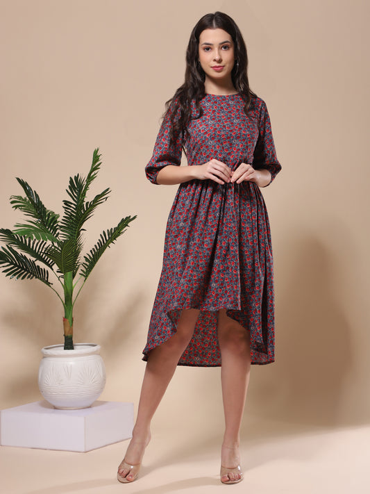 Vaani Creation Printed Asymmetrical Dress